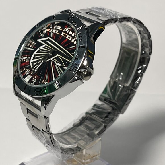 Atlanta Falcons NFL Team Logo Men's Stainless-Steel Silver Watch NEW - Picture 2 of 6